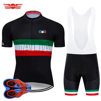 2021 ITALIA Cycling Jersey 9D Gel Bib Sæt Sort Cykel Tøj Ropa Ciclismo Cykel Tøj Herre Korte Maillot Culotte Passer til 20475