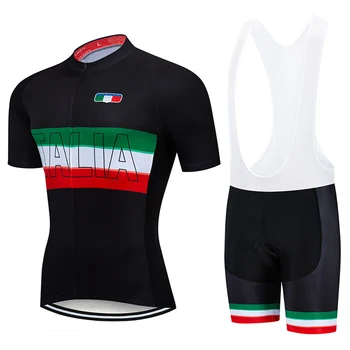 2021 ITALIA Cycling Jersey 9D Gel Bib Sæt Sort Cykel Tøj Ropa Ciclismo Cykel Tøj Herre Korte Maillot Culotte Passer til