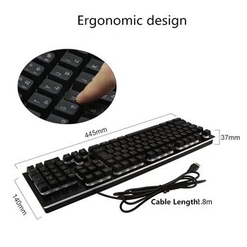 CHYI Metal Japansk Gaming Kabelbaseret Tastatur Med RGB-Baggrundslys 106 USB-Nøgle Vandtæt Computer Tasterne For Gamer