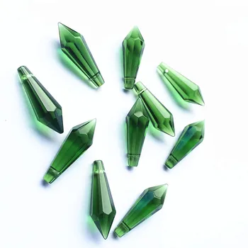 100pcs 36mm Grønne Glas Krystal Lysekrone Lampe Belysning Del Prismer Dråber Vedhæng (Gratis Ringe )Home Lys Room Dekoration 20526