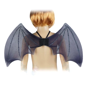 Børn Glitter Black Bat Vinger Halloween Angel Fancy Kjole Tilbehør