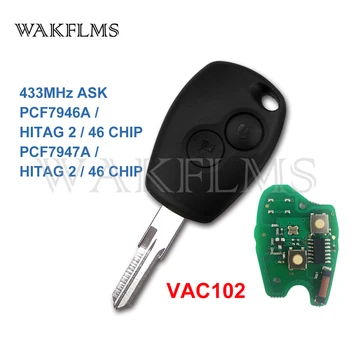 PCF7946A / PCF7947A VAC102 Fjernstyret Bil Key Fob for Renault Clio III Clio 3 Modus Kangoo 2006 2007 2008 2009 2010 2011 2012