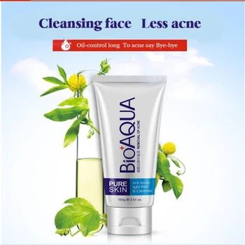 Bioaqua Face Cleanser Fjerner Acne Acne Behandling Hudorm Oil Control Dyb Udrensning Rig Skum Formindske Porer Ansigt Vask 100g