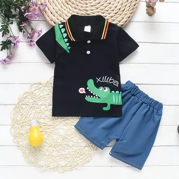 BibiCola Baby Tøj Sommeren Drenge Tøj Sæt Mode Slips T-shirts +stribe Korte 2stk Passer til Børn, Tøj Til Drenge Bebe
