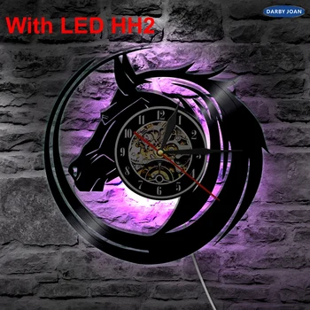 Heste LED-Belysning Farve Skiftende væglampe Hest Laser Ætset Med Vinyl Fjernbetjening LED-Baggrundsbelysning Moderne Ur