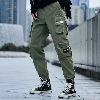 CHAIFENKO Sort Cargo Bukser Mænd Hip Hop Streetwear Joggere Sweatpant Mode Harajuku Harem Bukser, Multi-Lomme Casual Herre Pants