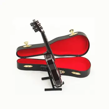 Hobbyer Træ-Guitar Miniature med Indretning Mini Gaver Tilfælde Samling Akustiske Guitarer Instrument Stå Musikalske Dukkehus