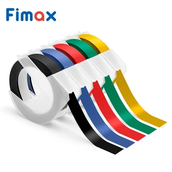 Fimax 5pcs Blandet Farve Dymo 3D Prægning, Plast Tape 9 mm*3m for Prægning af DYMO Label Beslutningstagere 1011 1610 1595 15447 12965 A520109