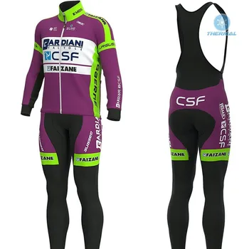 2020 Team BARDIANI CSF Termisk Cykling Jersey Og Bib Pants Sæt Vinteren uldne lange-langærmet 9D gel pude 2105