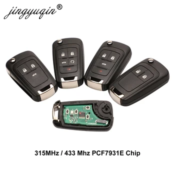 Jingyuqin Bil Alarm Fjernbetjening-Nøgle til Chevrolet Cruze Epica Lova Camaro Impala 2/3/4-Knappen 315Mhz/433Mhz ID46 PCF7931E Chip-Nøgle