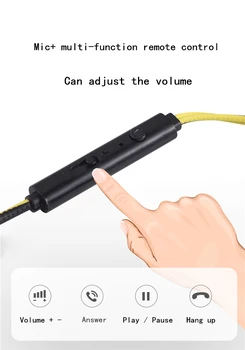 3,5 mm Hovedtelefoner med Kabel Ear Hook-Headset Volumen Kontrol Øretelefon Super Bass Musik Headset Med Mic For Mp3-Afspiller Xiaomi Huawei