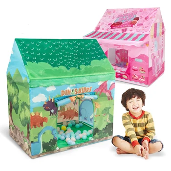 Børn Spiller Telte Legetøj Pink Dinosaur Is til Indendørs og Udendørs Spil Børn Playhouse Telt