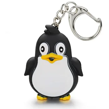 Søde Pingvin Nøglering LED Lommelygte Med Lyd, Lys, Håndsender Børn Toy Gave Sjove Dyr Nøglering Fashlight Nøglering K391 21245