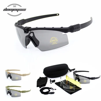 Taktisk Polariserede Briller Militære Beskyttelsesbriller Bullet-proof Army Solbriller Med 3 Linse Mænd Skyde Briller Motorcykel Gafas
