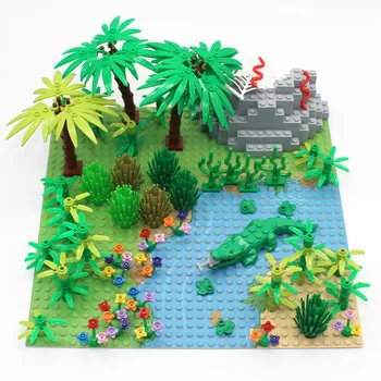 Militær-serien haveplante Mini krokodille Træer MOC scene tilbehør DIY Model byggesten Mursten Legetøj Gaver 21285