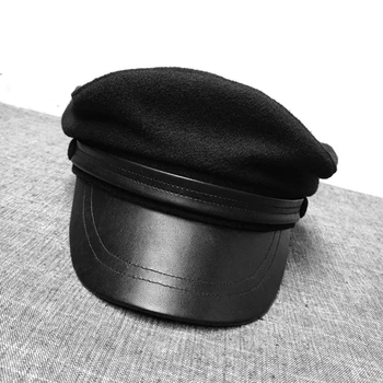 Nye vinter militære hatte vilde uld flad kasket damer Britisk maler hat mænd smukke retro navy hætte sailor kasket gorros JM006