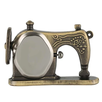 Lille Søde Retro Antik Bronze symaskine Quartz lommeur Kreative Halskæde Vedhæng Unik Souvenir Gave for Mænd 21489
