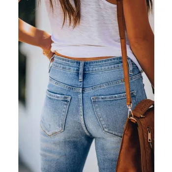 Vintage Flare Jeans Kvinder Slim Denim Fuld Længde Bukser 2020 Forår Mode Høj Hæve Strække Brede Ben Jeans ouc1061