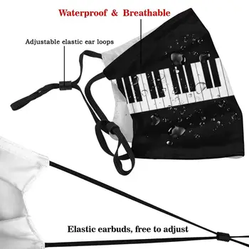 Klaver Keyboard Instrument Jazz Musical Nøgler Genanvendelige Ansigtsmaske, Justerbar Vaskbar Udskiftelige Mode Fase Masker Klaver