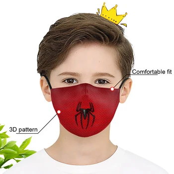 Klassisk Cosplay Trykt Ansigt Maske Voksen Vaskbar 3D Munden Masker Stof Genbruges PM2.5 Filtre Støvtæt Anti smog