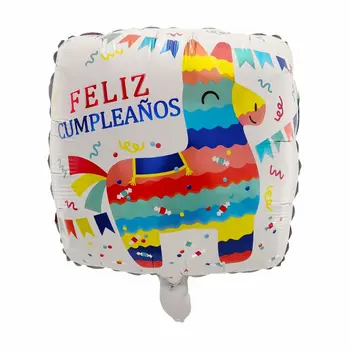50stk 18inch Runde Feliz Cumpleanos Folie Helium-Balloner spanske Happy Birthday Celebration Party Dekoration Globos 21735