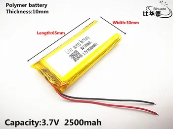 5pcs Liter energi batteri God Qulity 3,7 V,2500mAH,103065 Polymer lithium-ion / Li-ion batteri til TOY,POWER BANK,GPS,mp3,mp4