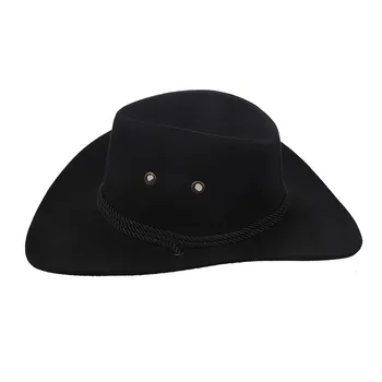 Nye Cowboy Hætte Ruskind Look Wild West Smarte Tøser Unisex Black Hat 21777
