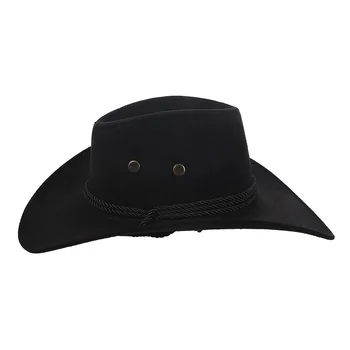 Nye Cowboy Hætte Ruskind Look Wild West Smarte Tøser Unisex Black Hat