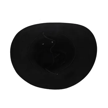 Nye Cowboy Hætte Ruskind Look Wild West Smarte Tøser Unisex Black Hat