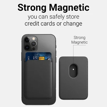Magsafe Magnetisk Kort-Indehaveren Lomme Til iPhone 12 Pro Max antal Luksus Fashion Læder MagSafe Tilfælde Card Wallet Taske Til mini iPhone12