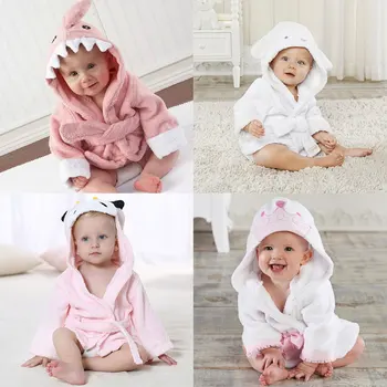 0-18 Måned Baby Robe Tegnefilm Hættetrøjer Pige Drenge Nattøj i God Kvalitet Håndklæder Børn Blød Morgenkåbe Pyjamas børnetøj