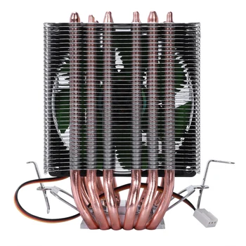 Lanshuo 6 Heat-Pipe 3 Wire Uden Lys Enkelt Fan Cpu Fan Radiator Køligere Køleplade Til Lga 1155/1156/1366 Køligere Heat S