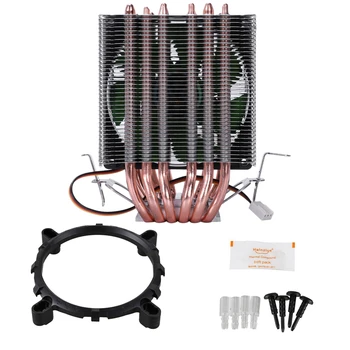 Lanshuo 6 Heat-Pipe 3 Wire Uden Lys Enkelt Fan Cpu Fan Radiator Køligere Køleplade Til Lga 1155/1156/1366 Køligere Heat S