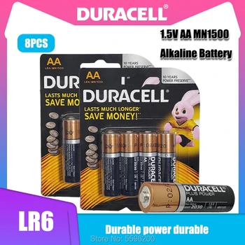 8STK Oprindelige DURACELL 1,5 V AA Alkaline Batteri LR6, der Anvendes til legetøj, fjernbetjening, elektroniske produkter mv Tør Primære Batteri