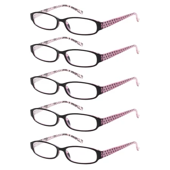 5 pack Læsning Briller til Mænd og Kvinder Foråret Hængsel ovale rammer farverige læsere kvalitet briller 21989