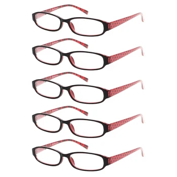 5 pack Læsning Briller til Mænd og Kvinder Foråret Hængsel ovale rammer farverige læsere kvalitet briller
