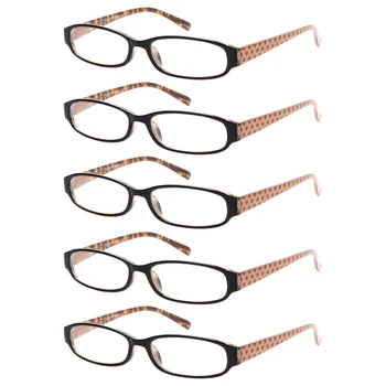 5 pack Læsning Briller til Mænd og Kvinder Foråret Hængsel ovale rammer farverige læsere kvalitet briller