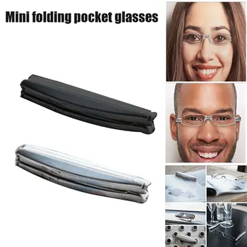 Fashionable Sammenklappelig Lomme Briller Holdbare Mini Folde Læs Presbyopi Langsynethed Briller 100 150 200 250 300 350 400 -B5