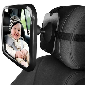 VODOOL Justerbar Bred autostol Rear View Mirror, Baby Børn Sæde Bil Sikkerhed Spejl Overvåge Nakkestøtte Bil Indvendigt Tilbehør