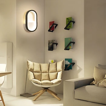 Moderne Led-Væg Lys Nordiske Oval 330° Roterbar Sengen Sconce Lampe Hjem LED Dekorative Belysning Enkel lampe