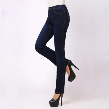27-38 Størrelse Efteråret Mærke Femme Jeans Slim Straight Høj Talje Bomuld Plus Size Denim Jeans Womens Pants Til Kvinder Jeans