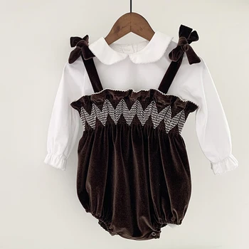 Nyfødte Baby Piger Tøj Sæt, T-shirt, Toppe+Velvet Buksedragt Overalls Efteråret Toddler Baby Drenge Piger Søde Tøj der Passer