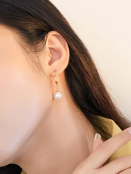 LEKANI Drop Øreringe Til Kvinder Perler Hænge På Prismer Med Cubic Zirconia Earringse Part Fine Smykker af Den Nye Notering 2020