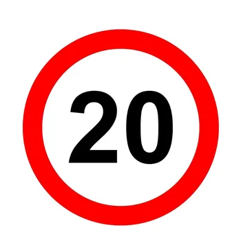 SZWL Reflekterende Mærkater Advarsel hastighedsgrænsen Med 20 km / H Hastighed Bil Mærkat Vandtæt Decals Auto Tilbehør PVC,12cm*12cm 22612