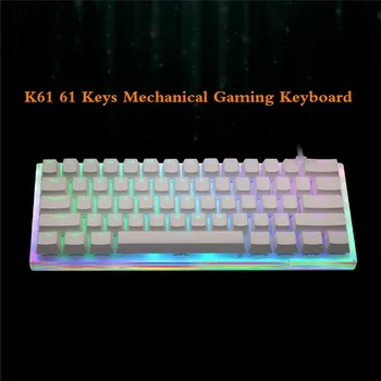 K61 Mekanisk Tastatur ABS-Tasten Cap Kablede RGB-Baggrundsbelyst Gateron Sort Blå Gul Rød Brun Skifte 61 Taster Gamer Gaming Tastatur