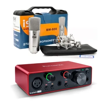 ISK BM-800 Mikrofon og Focusrite Scarlett Solo 3rd gen 2 input 2 output USB audio interface til lydkort til mic-optagelse 22757