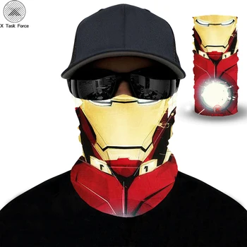 3D print Personlighed Marvel Iron Man sjove Magic tørklæde Multifunktionelle Bandana halsvarmer Kvinder Mænd Cykel Hovedbøjle tørklæde