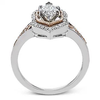 Luksus Kvindelige Crystal Zircon Sten Ring, Steg Guld Sølv Farve Vielsesringe For Kvinder Lover Geometriske Store Engagement Ring 22912