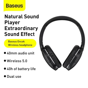 Baseus D02 Pro Bluetooth-Hovedtelefoner, Sport Trådløse Hovedtelefoner HD-Stereo-Headset Bluetooth 5.0 Hovedtelefon Til iPhone Øretelefoner Xiaomi
