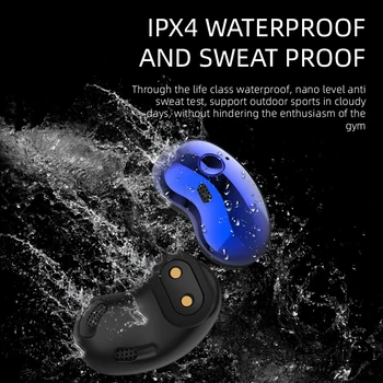 SPRIMO S6 PLUS trådløse Bluetooth-5.0 Headset, Digital Display støjreduktion vandtæt stereo hovedtelefon øretelefoner til din smartphone 23065